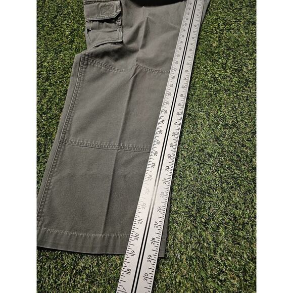 Cabela’s Trail Hiker Cargo Pants Men’s 40 Green Pockets Elastic Waist Canvas - Picture 6 of 8
